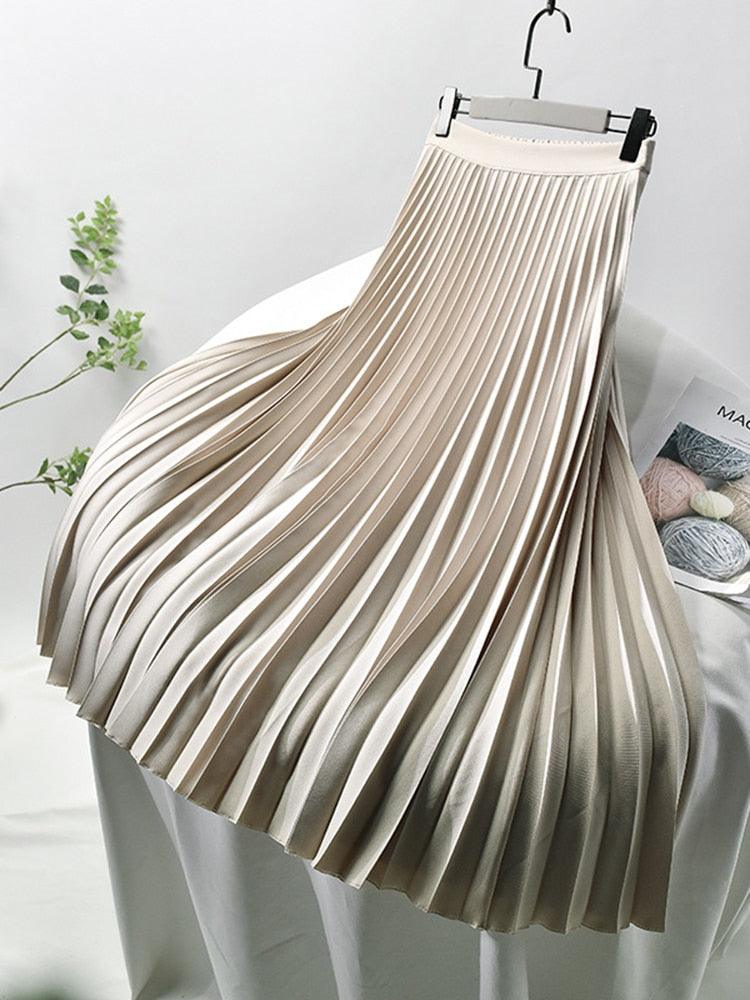 Variant image for Women's High-Waisted Pleated Midi Skirt-1
