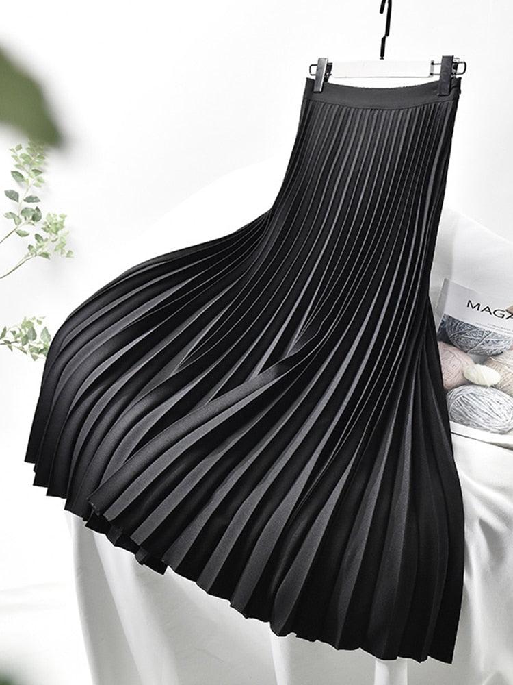 Variant image for Women's High-Waisted Pleated Midi Skirt-4