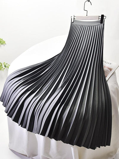 Women's High-Waisted Pleated Midi Skirt-4