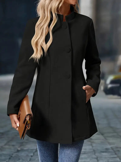 Sofia | Women's Long Winter Coat With Button Closure 7