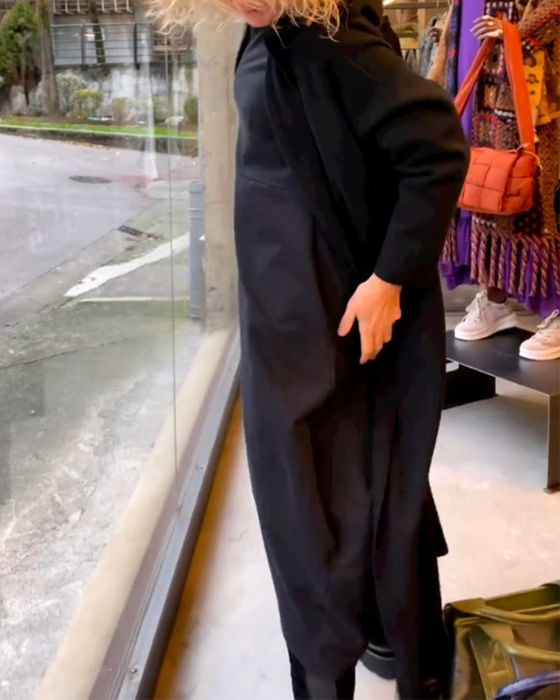 Sofia | Women's Midi Dress A-Line Cotton Blend with Long Sleeves 6