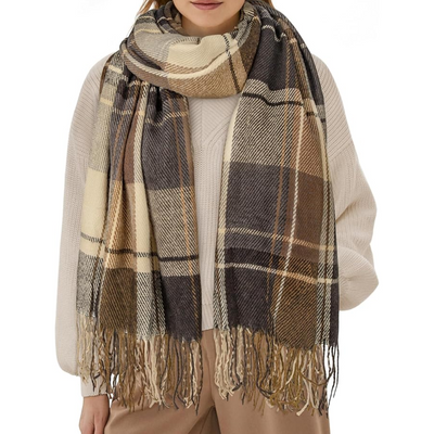 Sophia | Oversized Check Scarf in Soft Fabric 11