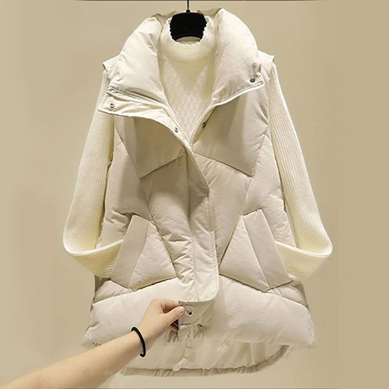 Sophia | Women's Black Lightweight Sleeveless Puffer Vest 1