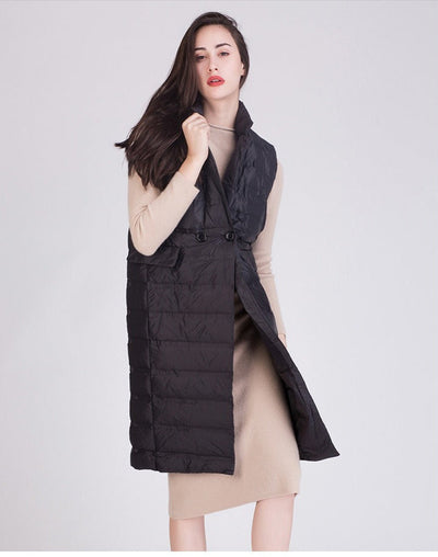 Sophia | Women's Black Slim Fit Quilted Vest 1
