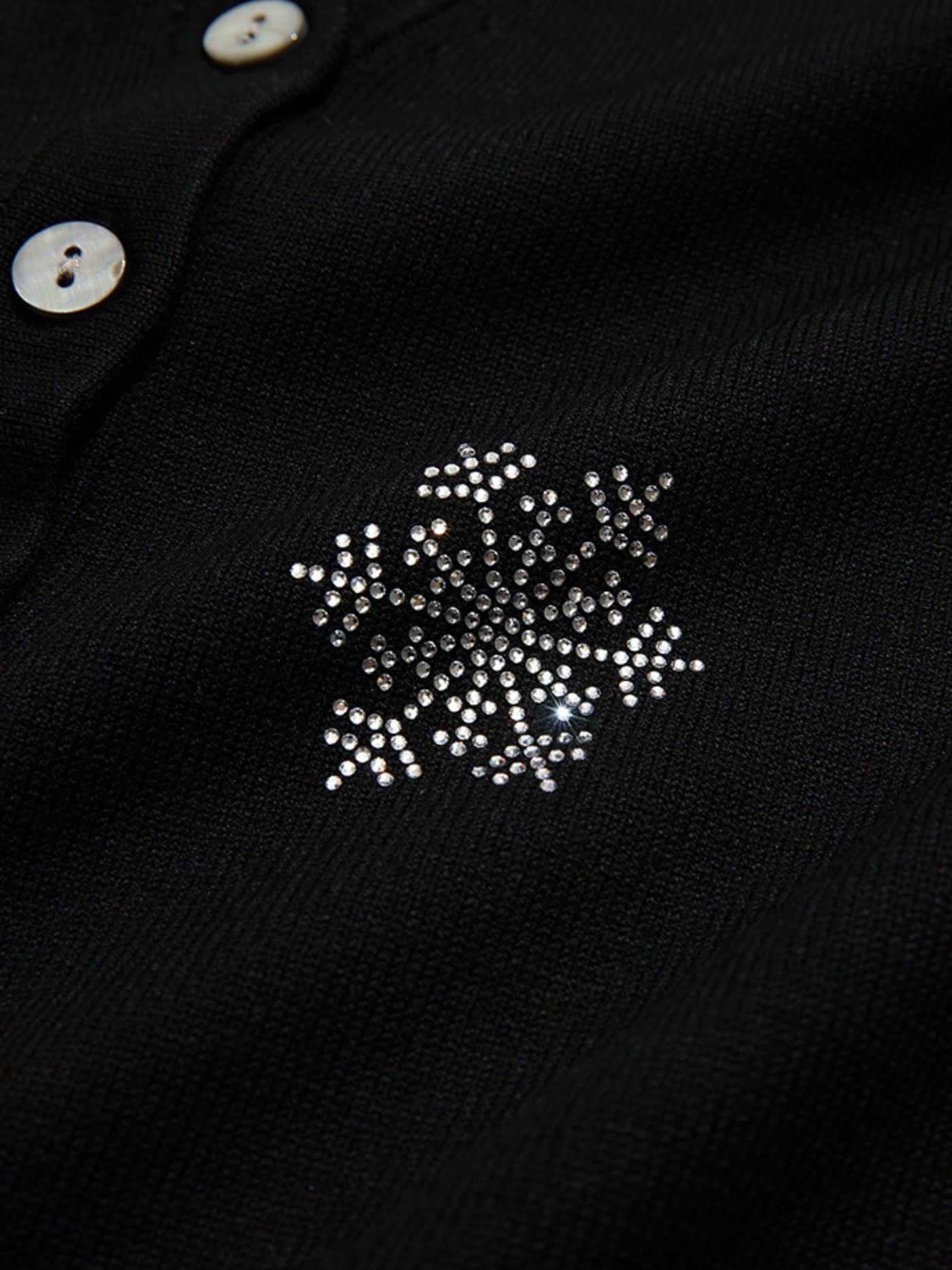 Sophia | Women's Black V-Neck Cardigan with Snowflake Accents 5