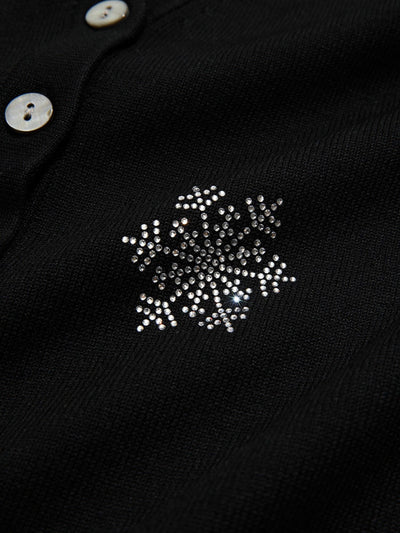 Sophia | Women's Black V-Neck Cardigan with Snowflake Accents 5