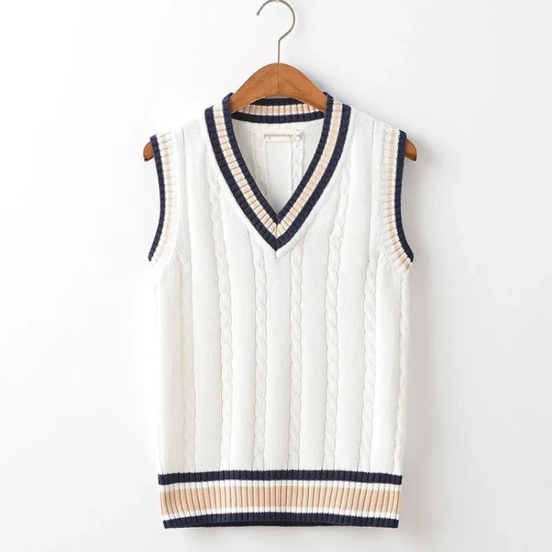 Sophia | Women's Cable Knit Vest with V-Neckline 3