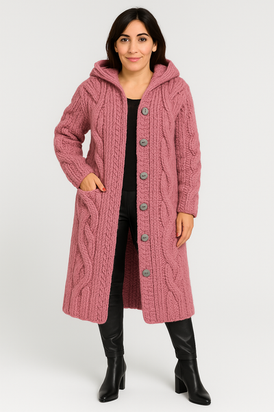 Sophia | Women's Chunky Knit Long Cardigan with Button-Up Front 2