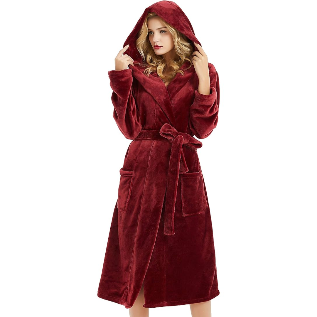 Sophia | Women's Fleece Hooded Bathrobe With Pockets 0