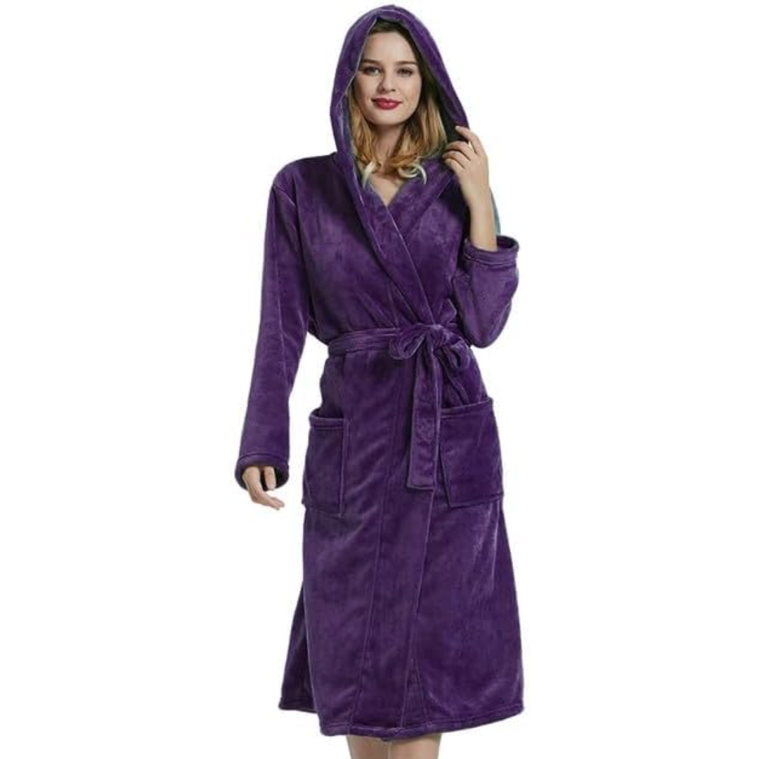 Sophia | Women's Fleece Hooded Bathrobe With Pockets 6