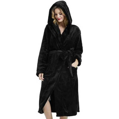 Sophia | Women's Fleece Hooded Bathrobe With Pockets 9