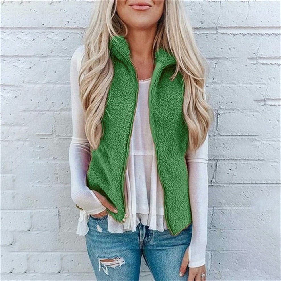 Sophia | Women's Fleece Relaxed Fit Vest with Zipper Front 3
