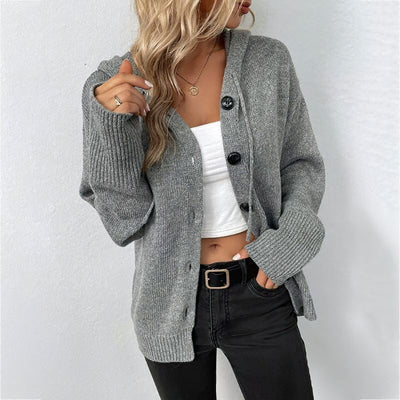 Sophia | Women's Hooded Knit Vest with Button Front 2