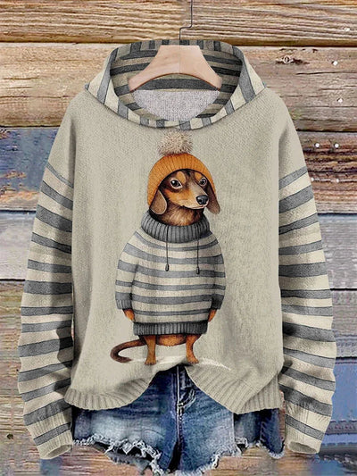 Sophia | Women's Hoodie Dog Print Cotton 0