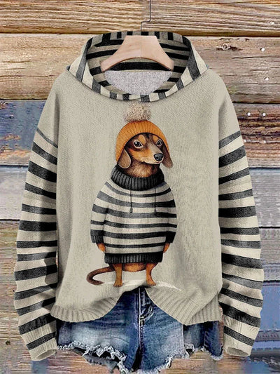 Sophia | Women's Hoodie Dog Print Cotton 3