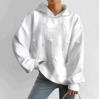 Sophia | Women's Hoodie White Knit With Long Sleeves 0