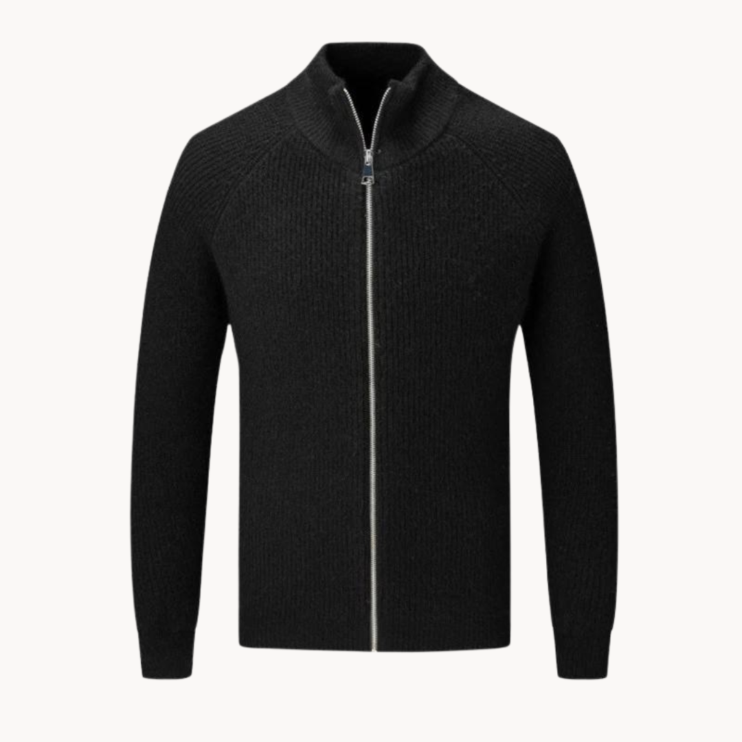 Sophia | Women's Jacket-Style Knit Sweater With Full Zip and Stand Collar 2