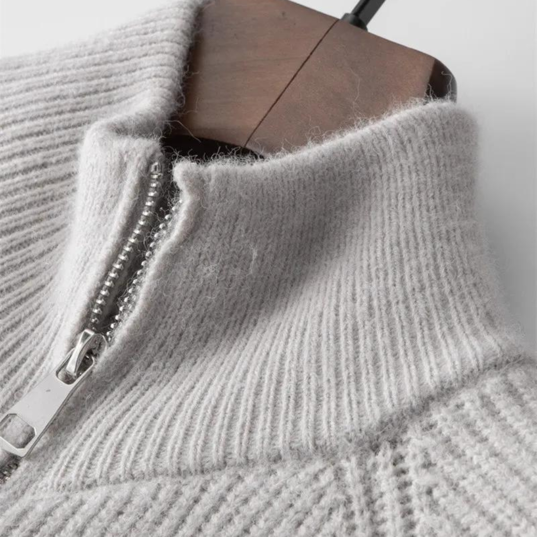 Sophia | Women's Jacket-Style Knit Sweater With Full Zip and Stand Collar 6