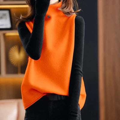 Sophia | Women's Knitted Sweater Vest, Turtleneck, Relaxed Fit 1