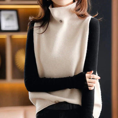 Sophia | Women's Knitted Sweater Vest, Turtleneck, Relaxed Fit 3