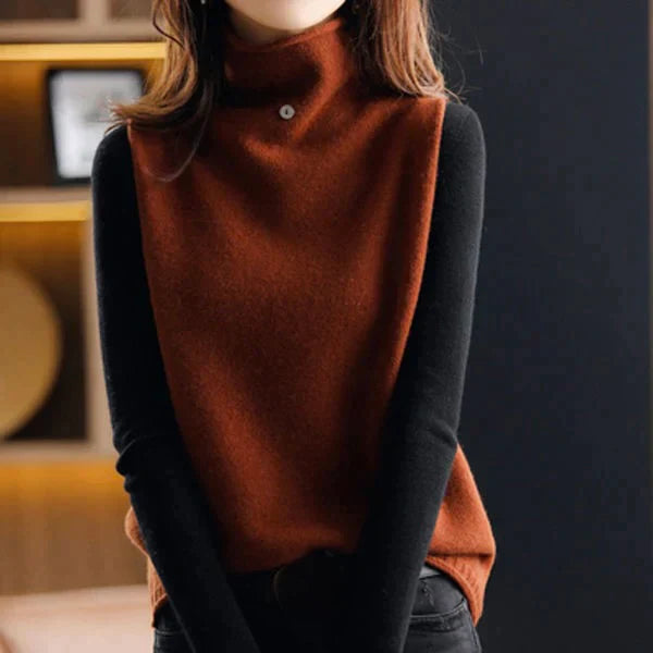 Sophia | Women's Knitted Sweater Vest, Turtleneck, Relaxed Fit 5