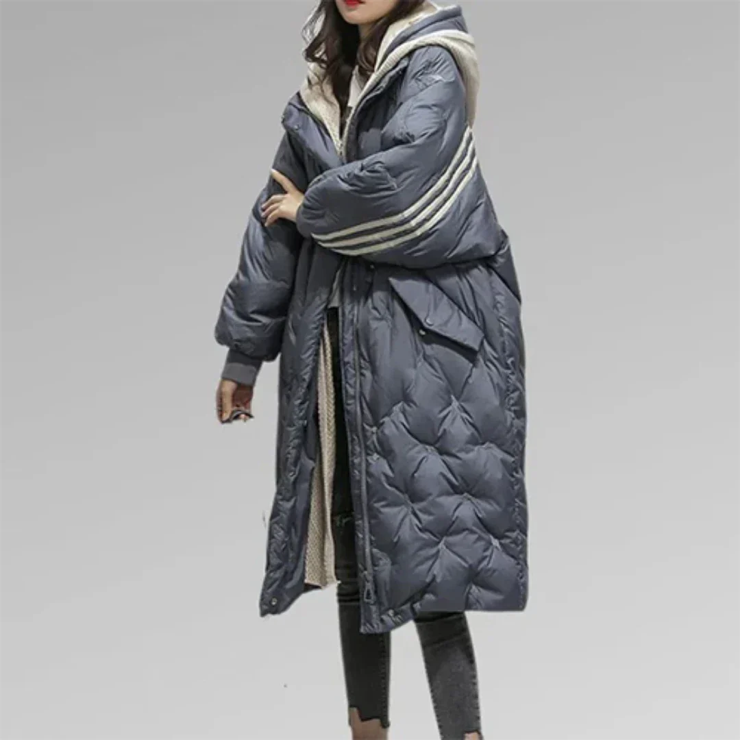 Sophia | Women's Long Quilted Jacket With Front Zipper 1