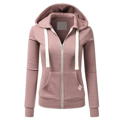 Sophia | Women's Oversized Zip-Up Hoodie Pink with Kangaroo Pocket 1