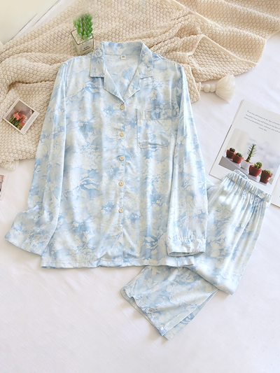 Sophia | Women's Pyjama Set Floral Pattern Classic Collar 3