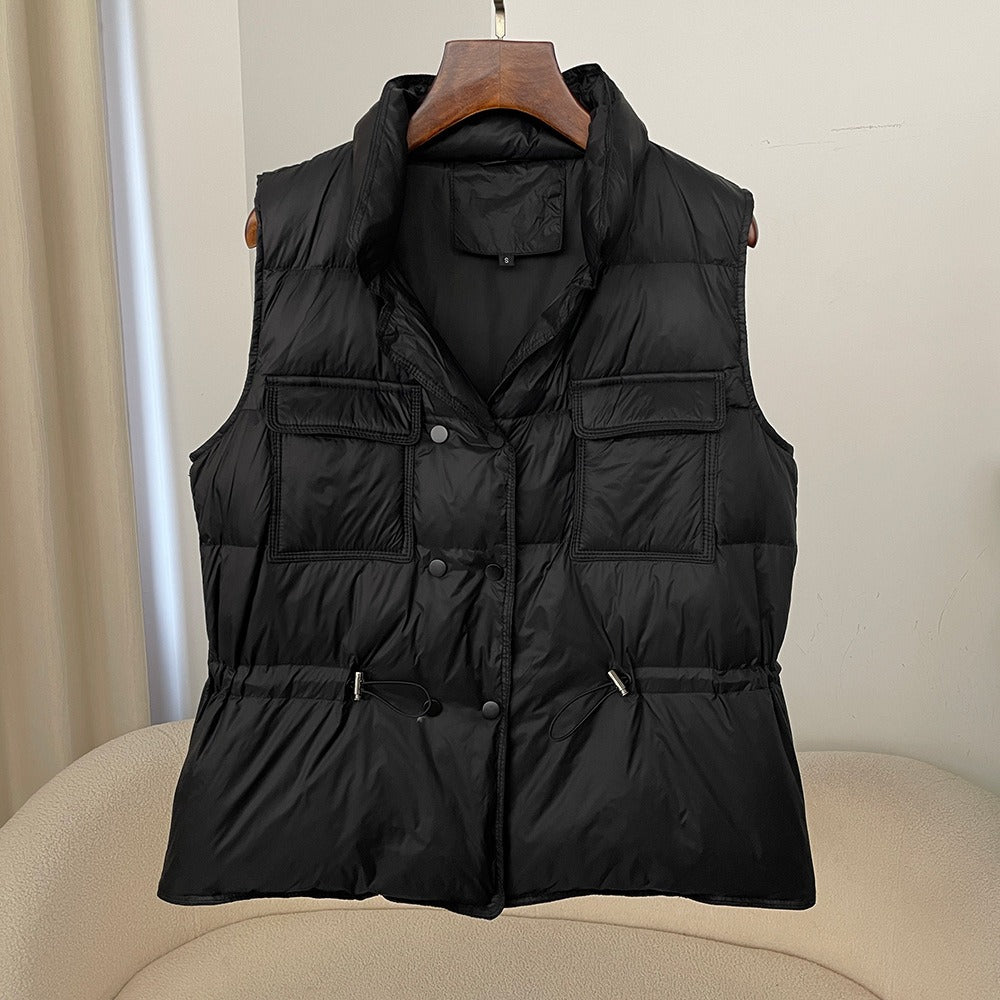Sophia | Women's Quilted Insulated Puffer Vest with Drawstring Waist 1