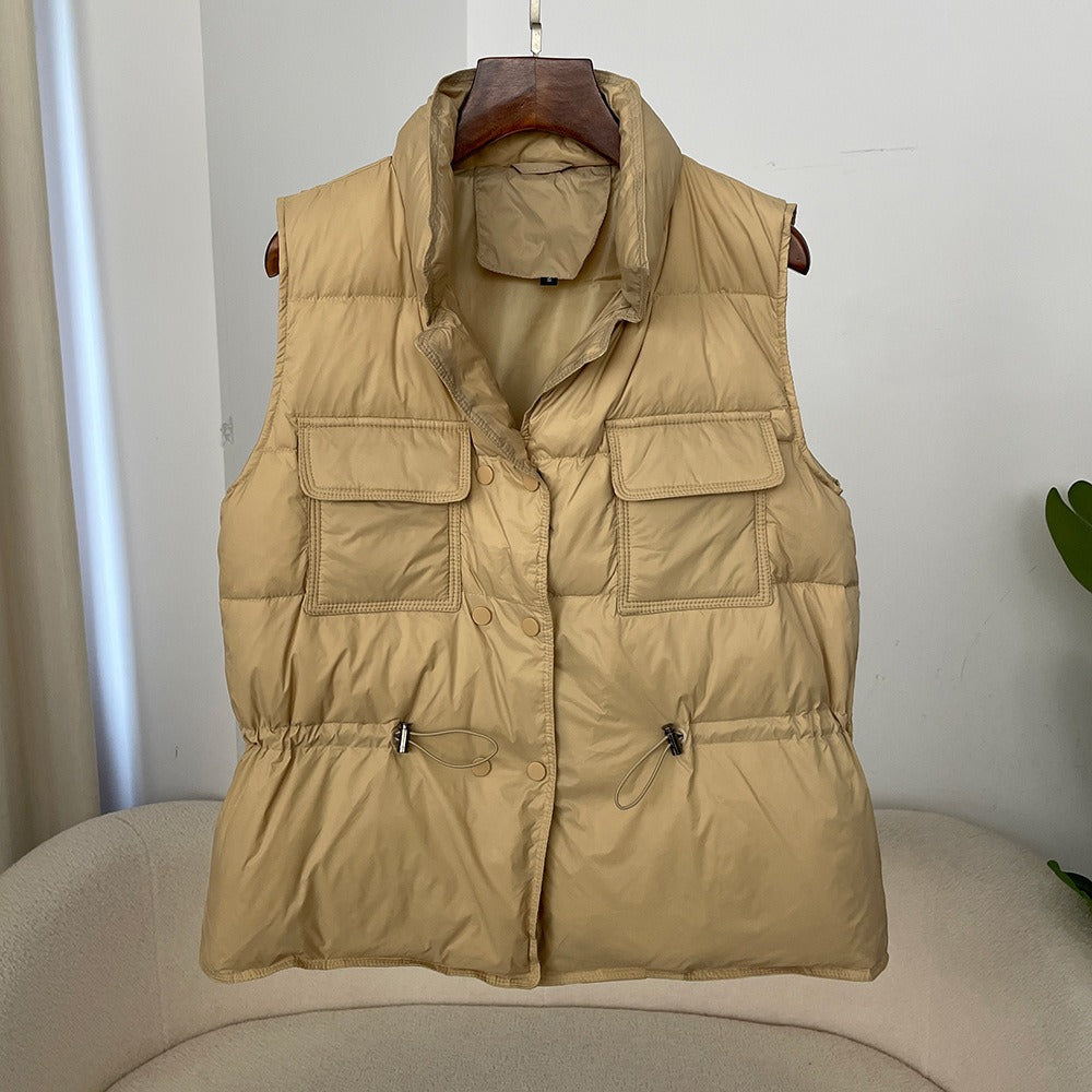 Sophia | Women's Quilted Insulated Puffer Vest with Drawstring Waist 2