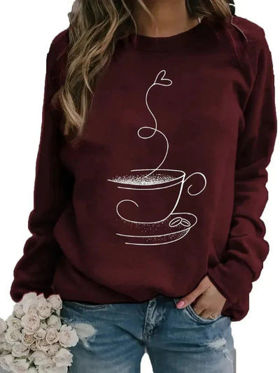 Sophia | Women's Sweatshirt Coffee Cup Graphic Relaxed Fit 2
