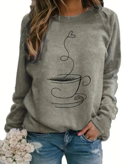 Sophia | Women's Sweatshirt Coffee Cup Graphic Relaxed Fit 4