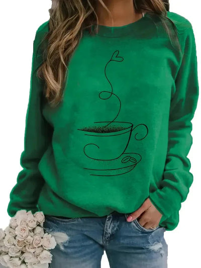 Sophia | Women's Sweatshirt Coffee Cup Graphic Relaxed Fit 6
