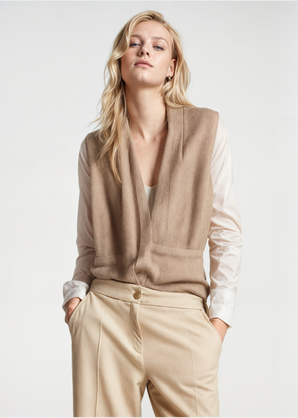 Sophia | Women's Vest with Deep V-Neck and Tie Front 1