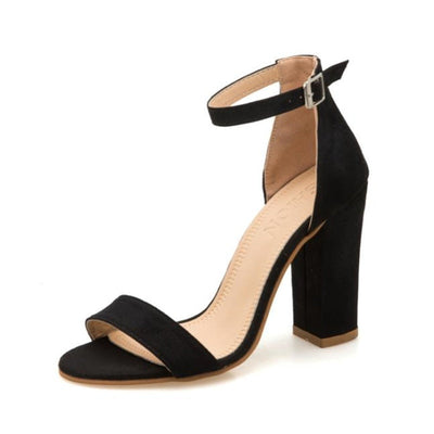 Sophie | Women's Black High Heels With Ankle Strap 6