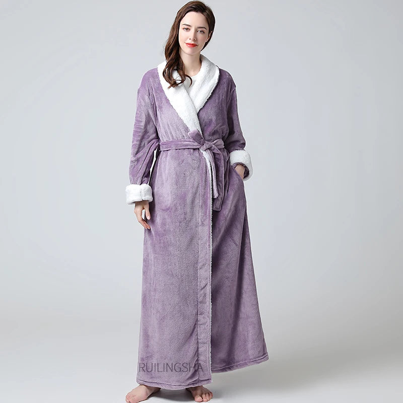Sophie | Women's Coral Fleece Bathrobe Long Design 3