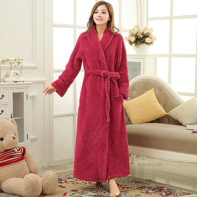 Sophie | Women's Coral Fleece Bathrobe Long Design 7