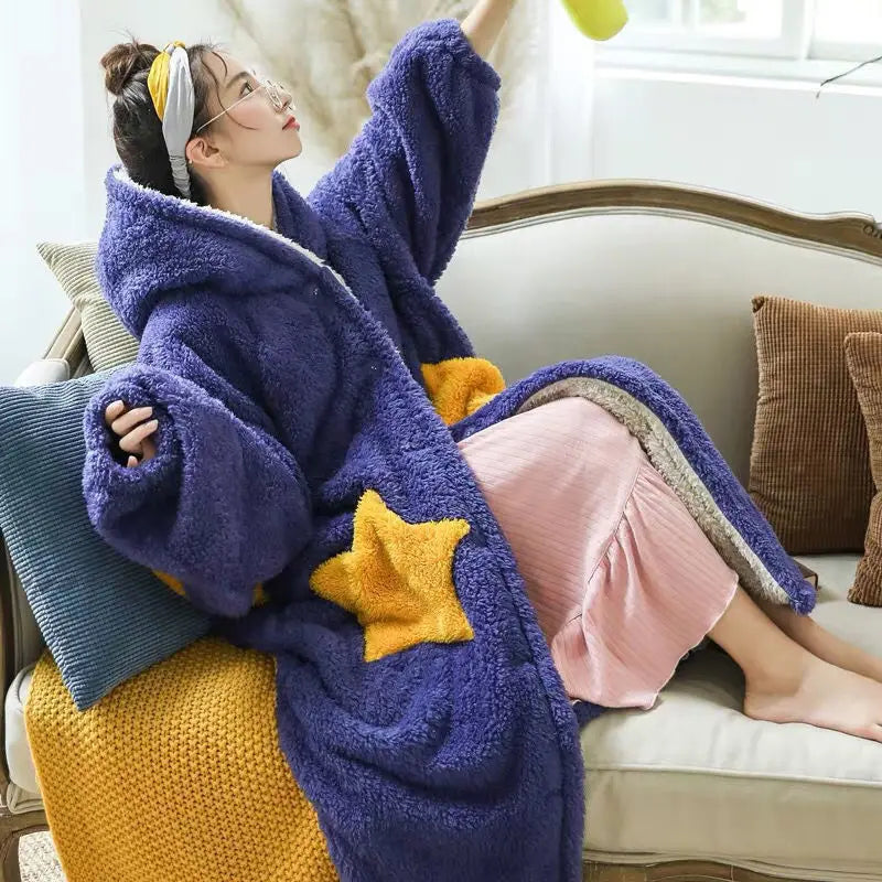 Sophie | Women's Hooded Cotton Bathrobe, Soft and Comfortable 4