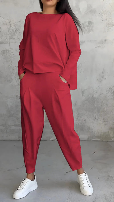Sophie | Women's Loungewear Set with Long Sleeve Top and Harem Pants 3