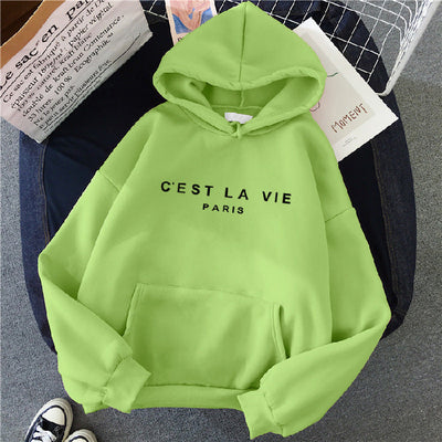 Sophie | Women's Oversized Hoodie C'est La Vie Graphic Pink 2