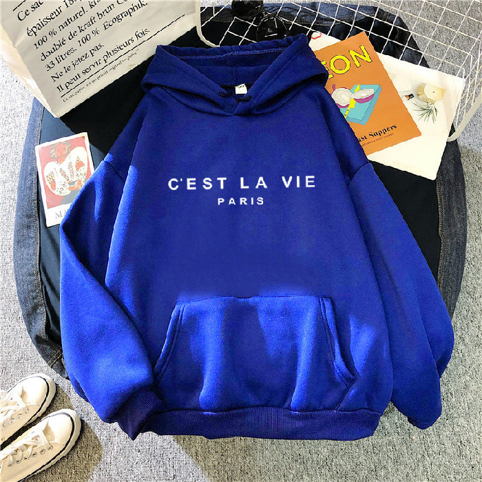 Sophie | Women's Oversized Hoodie C'est La Vie Graphic Pink 6