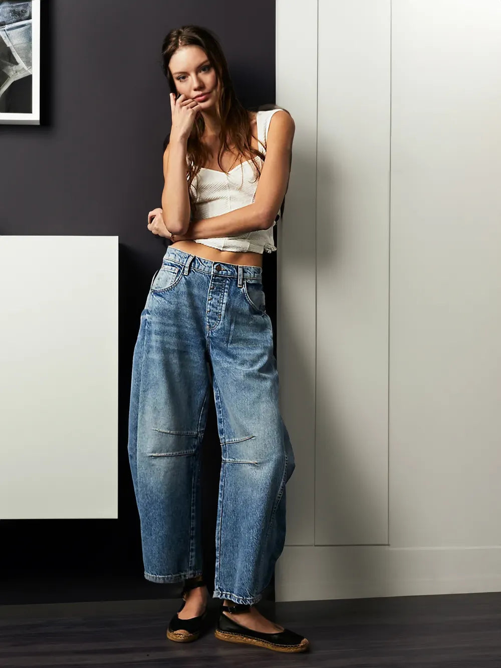 Sophie | Women's Wide Leg Jeans With Seam Details 0