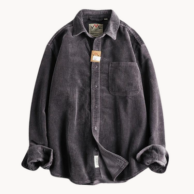 Sophie | Work Shirt Corded Texture Button-Front with Chest Pocket 13