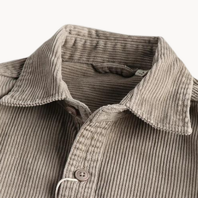 Sophie | Work Shirt Corded Texture Button-Front with Chest Pocket 4