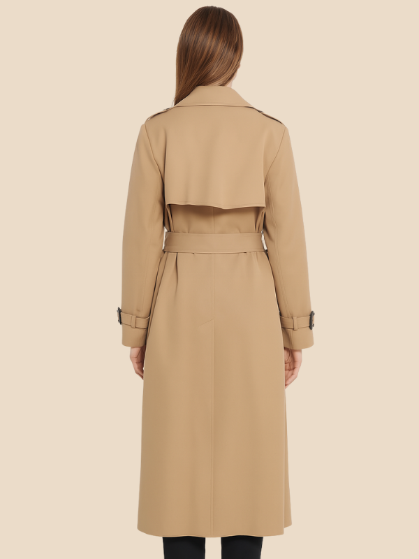 Victoria | Women's Classic Double-Breasted Trench Coat with Adjustable Belt 1