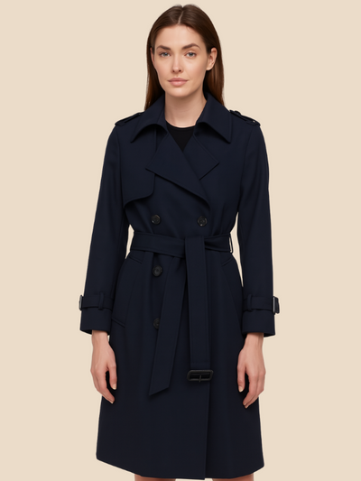 Victoria | Women's Classic Double-Breasted Trench Coat with Adjustable Belt 6