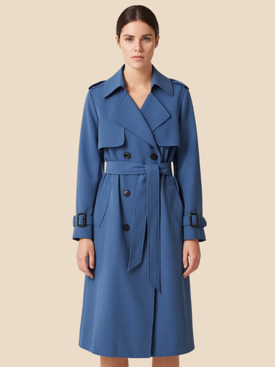 Victoria | Women's Classic Double-Breasted Trench Coat with Adjustable Belt 9