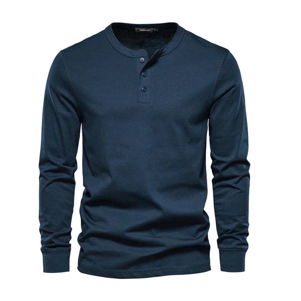 William | Men’s Henley Shirt With Button Placket 0