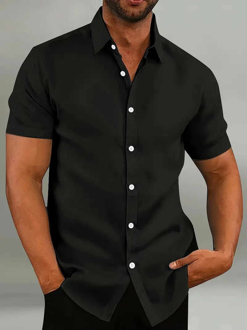 William | Men’s Short Sleeve Shirt With Button-Down Front 3