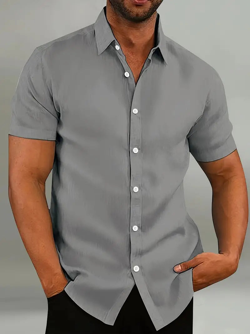 William | Men’s Short Sleeve Shirt With Button-Down Front 5